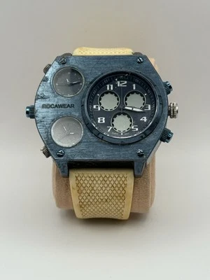 Rocawear RM109 Men's Black Dial Chronograph Silicone Band Fashion Quartz Watch - Image 1 of 4