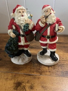 2 Santa Figurines, 6" Tall, Artmark, Vintage, VGC - Picture 1 of 9