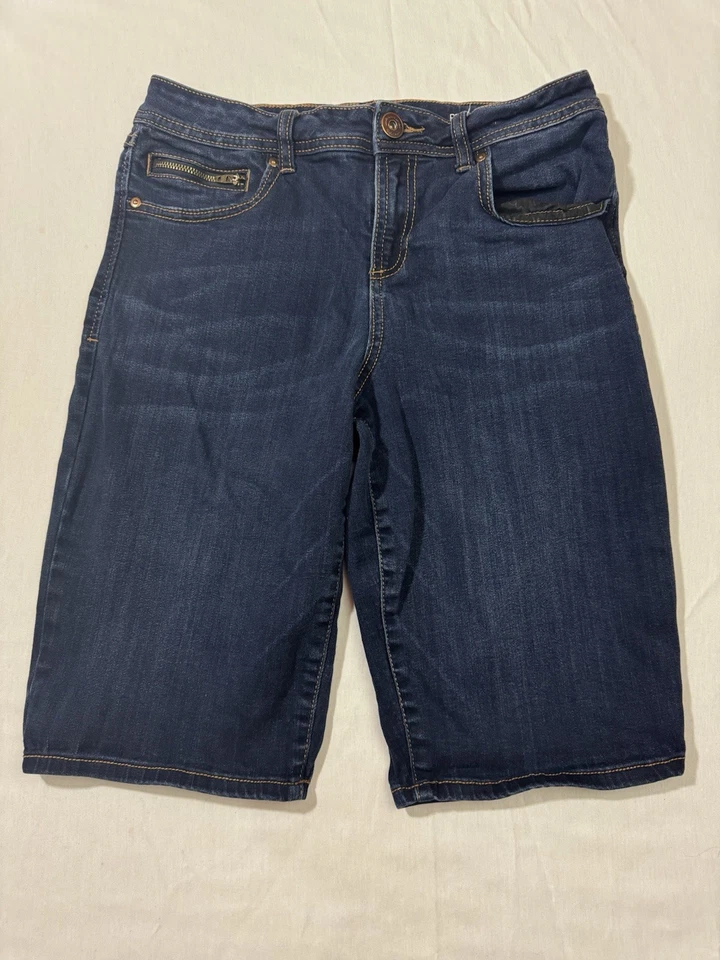 Bermudas de mezclilla de ajuste regular Inc para mujer azules talla 8 Foto 1 de 4