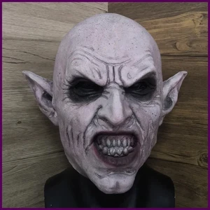 Maschera Halloween spaventosa lattice vampiro grigio Nosferatu terrore fantasma diavolo maschera danza - Foto 1 di 24