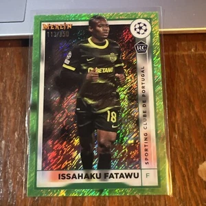 Issahaku Fatawu 2023 Topps Merlin Chrome UEFA Green Shimmer RC #128 CBC /350 - Picture 1 of 3