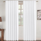 White Curtains 84 Inch Long Room Darkening Curtains For Bedroom Thermal Insulate