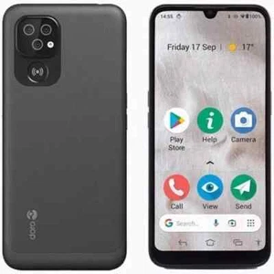 Doro 8100 32GB Graphite Black 2GB RAM 4G LTE Unlocked Android Smartphone A++ - Afbeelding 1 van 8