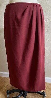 Maxi Falda Lafayette 148 NY Lana Virgen Talla 12 Usada en Excelente Condición Naranja Óxido Foto 1 de 4