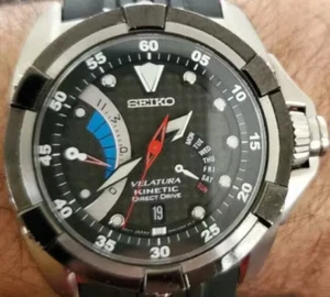 Seiko Velatura 5D44-0AE0 day date direct drive kinetic regatta watch, ti/ss - Picture 1 of 5
