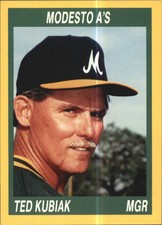 1990 Modesto A's Cal League Cards #171 Ted Kubiak MGR