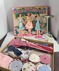 Darling Dolls Vintage 1950s By Saalfield Dolls & Paper Clothes In Box Fabric Too