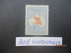 Kangaroo Stamps: £1 Blue Light Brown 3rd Watermark Mint  - RARE    (c2)