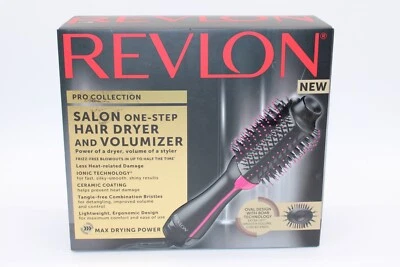 Revlon Pro Collection Salon One Step Hair Dryer & Volumizer Black/Pink SEALED - Image 1 of 4