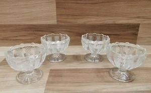 4 x Vintage Pressed Glass Art Deco 1930s? - Small Glass Sundae Dishes - Picture 1 of 11