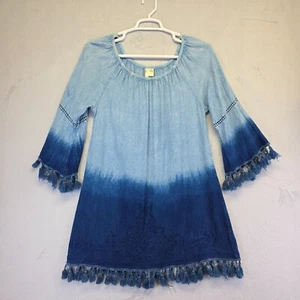 Studio West Dress Womens XL Tunic Boho Y2K Western Country Festival Ombre Tassel - Picture 1 of 18
