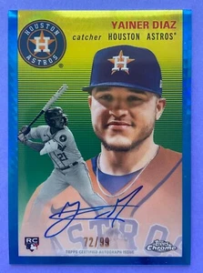 2023 Topps Chrome /99 Blue Prism Yainer Diaz Rookie On-Card Auto #CPA-YDI - Picture 1 of 3
