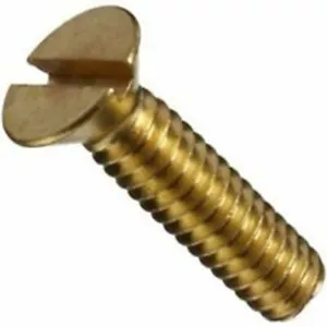 BRASS SLOTTED FLAT HEAD MACHINE SCREWS 10-32 x 3/8" NEW PACK OF 10 - Picture 1 of 1