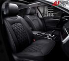 All Black Quilted Diamond PU Leather Front Seat Covers For Peugeot 207 307 508
