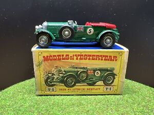 Matchbox Y5 1929 4.5Litre Bentley. Mint In Good Original Box