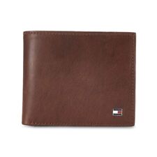 Tommy Hilfiger Rogelio Leather Multicard Coin Wallet for Men - Brown, 10 Card FS