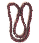 Vintage Woven Garnet Bead Necklace 10mm 23 inch