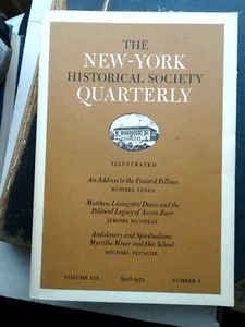 1975 NEW YORK HISTORICAL SOCIETY QUARTERLY Illustrated Pintard Burr Antislavery - Picture 1 of 7