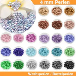 Wachsperlen 4 mm mit Loch Set Kinder Armband Acryl 4mm Basteln Perlen Bunt Weiß - Bild 1 von 68