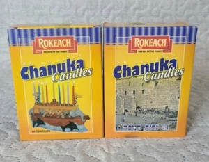 Dos paquetes de velas Rokeach Janucá (80+ velas) nuevas en caja Januka - Imagen 1 de 5