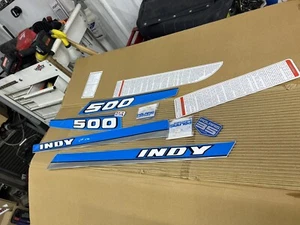 NEW NOS OEM 90 1990 POLARIS INDY 500 CARB HOOD DECALS DECAL STICKER KIT 35th - Picture 1 of 5