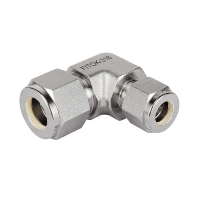 FITOK 3/4 x 3/8 in Tube OD 316 Stainless Steel Tube Fitting Reducing Union Elbow - Image 1 of 3