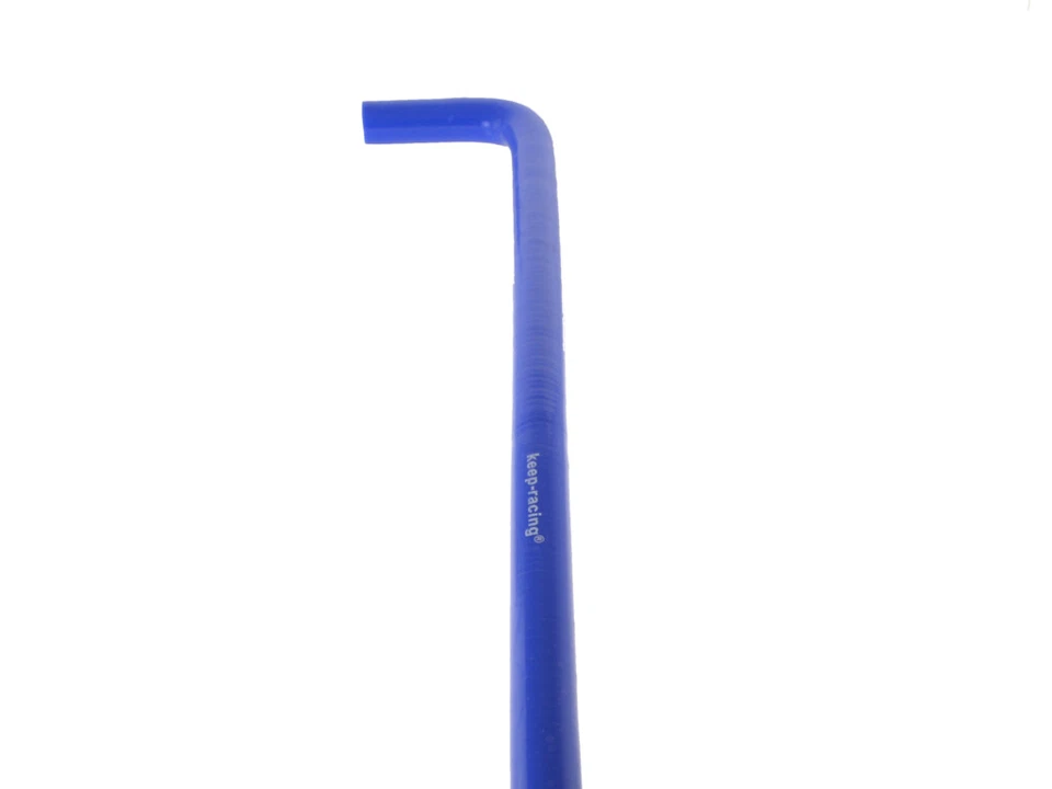 Kühlwasserschlauch Silikon, Gewebeschlauch, blau, 1 x 90°, 600mm, keep-racing®