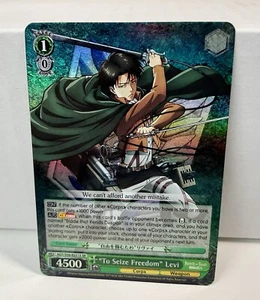 Weiss Schwarz Attack on Titan Vol. 2 Seize to Freedom Levi SR Holo Card - Picture 1 of 2