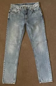 NUDIE JEANS Organic Cotton GRITTY JACKSON Indigo Worn, W31 / L 34, RRP 300 $ - Picture 1 of 13