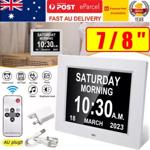 8 inch LED Dementia Digital Calendar Clock Alarm Extra Large Day/Week/Month/Year - Picture 1 of 18