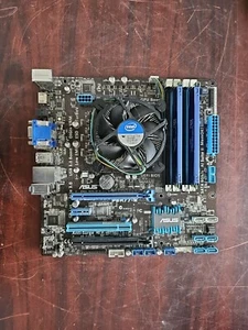 ASUS Motherboard P8H77-M w/ CPU i3-3225 3.30GHz 8Gb RAM I/O shield - Picture 1 of 6