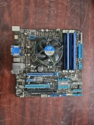 Материнская плата ASUS P8H77-M с процессором i3-3225 3,30 ГГц 8 Гб RAM экран ввода/вывода - Изображение 1 из 4