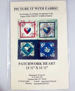 Homespun Treasures Picture It With Fabric Quilted Picture Patchwork Heart No Sew - Picture 1 of 2
