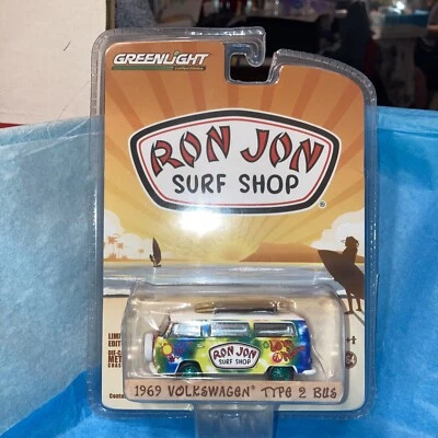 GREENLIGHT RON JON SURF SHOP VW 1969,Type 2 Bus, Green Machine, It’s A Custom - Image 1 of 4