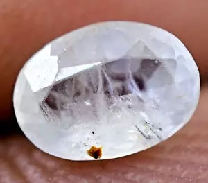 Untreated Natural White Ceylon Sapphire 0.80 CT Certified Oval Loose Gemstone - Picture 1 of 6