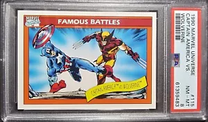 1990 Impel Marvel Universe Famous Battle #115 Captain America Vs Wolverine PSA 8 - Picture 1 of 12
