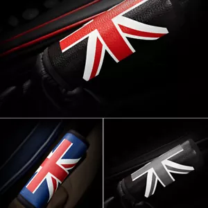 Union Jack PU Leather Hand Brake Sleeve Cover Trim Decoration For M N Cooper S - Foto 1 di 9
