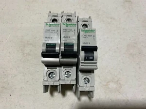 2x Schneider Electric C60 Multi 9 Circuit Breaker 10A 240V-60V 1-Pole NOS unused - Picture 1 of 7