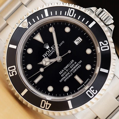 2001 ROLEX MENS SEA-DWELLER DATE 16600 BLACK STAINLESS STEEL 40MM OYSTER WATCH - image 1 of 4