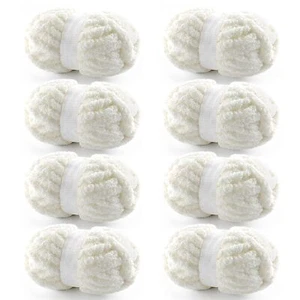 8 Pack Chunky Chenille Yarn for Hand Knitting and Crocheting - Jumbo Fluffy B... - Picture 1 of 7