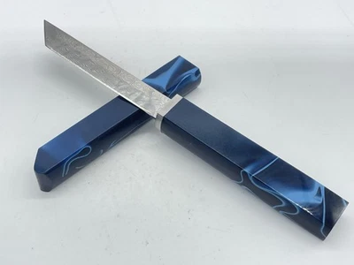 Mini Katana con Vaina Abridor de Letras Damasco Tanto Hecho a Mano Personalizado Azul Humo Foto 1 de 4