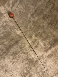 Victorian 11 inch long ladies hat Pin Hat pin faceted gold stone top jewel - Picture 1 of 5