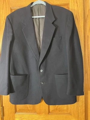 Blazer Vintage Oscar de la Renta 42L Zigzag Azul Marino 2 Botones 70/30 Lana Lana Lana Cordero Foto 1 de 4