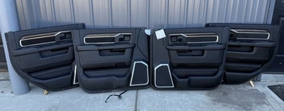2019-2024  RAM 2500 3500 LARAMIE  DOOR TRIM PANEL SET BLACK LEATHER - Image 1 of 4