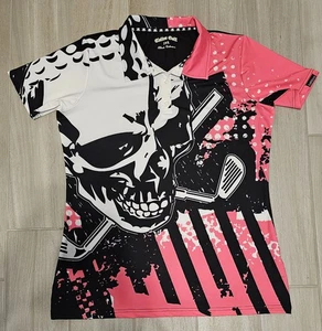 Tattoo Golf Blade Collection Shirt Herren 2XLarge Skull Print Schwarz Rot Weiß - Bild 1 von 5