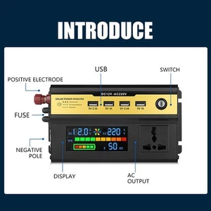 Solar Inverter Car Power Inverter 12V/24V-220V Practical Pure Sine Wave - Picture 1 of 15