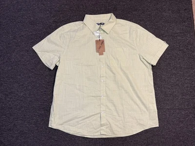 Camisa PJ PAUL JONES Para Hombre Grande Verde Claro Manga Corta Abotonada Informal Verano Foto 1 de 4