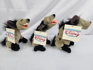 3 Vintage DISNEY Store König der Löwen Sitzsack Plüsch Hyäne ED SHENZI BANZAI mit Etikett - Bild 1 von 2