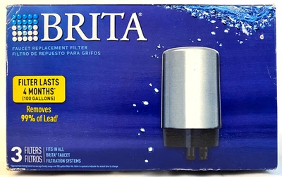 Brita Faucet Replacement Filters FR-200 Chrome – 3 Pack New Sealed Box - Image 1 of 4