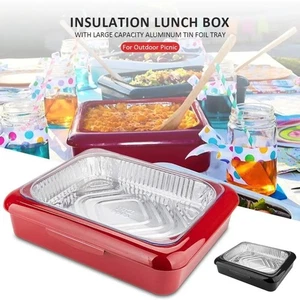 with Removable Lid Food Foil Tray Holder for Outdoor Camping Picnic Party - Picture 1 of 15